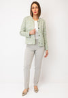 Bianca Tweed Style Button Up Jacket, Green