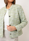 Bianca Tweed Style Button Up Jacket, Green