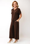 Bianca Sia Keyhole Neck Jersey Top, Brown