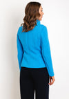 Bianca Joalina High Collar Textured Short Jacker, Blue