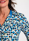 Bianca V-Neck Geo Print Top, Blue