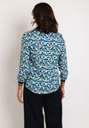 Bianca V-Neck Geo Print Top, Blue