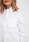 Bianca Anina Embroidered Trim Cotton Shirt, White