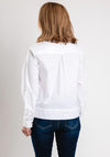 Bianca Anina Embroidered Trim Cotton Shirt, White