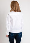 Bianca Anina Embroidered Trim Cotton Shirt, White