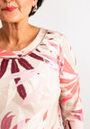 Bianca Dini Leaf Print Top, Beige Multi