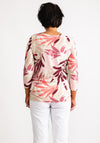 Bianca Dini Leaf Print Top, Beige Multi