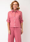 Bianca Alice Linen Blend Short Sleeve Shirt, Pink
