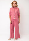 Bianca Alice Linen Blend Short Sleeve Shirt, Pink