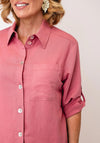 Bianca Alice Linen Blend Short Sleeve Shirt, Pink