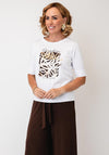 Bianca Dini Leaf Print T-Shirt, White