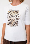 Bianca Dini Leaf Print T-Shirt, White