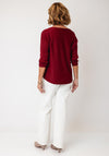 Bianca Lurex Batwing Sleeve Knit Sweater, Dark Red