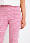 Bianca Siena Geometric Print Slim Trousers, Pink