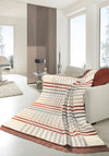 Biederlack Border Check Medium Blanket, Rust
