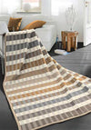 Biederlack Abstract Stipes 150x200cm Throw, Natural & Blue