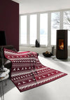 Biederlack Fairisle Red Cotton Home Sofa Blanket, Red