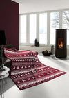 Biederlack Fairisle Red Cotton Home Sofa Blanket, Red