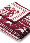 Biederlack Fairisle Red Cotton Home Sofa Blanket, Red