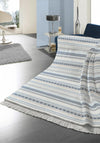 Biederlack Kian Stripe 140x180cm Throw, Blue