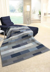 Biederlack Textured Blocks Cotton Home Sofa Blanket, Navy