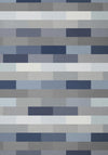 Biederlack Textured Blocks Cotton Home Sofa Blanket, Navy