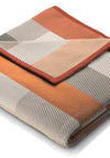Biederlack Textured Block Cotton Home Sofa Blanket, Terracotta