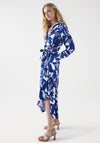 Salsa Jeans Satin Feel Floral Print Maxi Dress, Blue