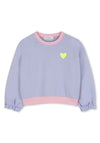 Billieblush Girls Beautiful Slogan Long Sleeve Sweater, Purple