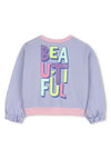 Billieblush Girls Beautiful Slogan Long Sleeve Sweater, Purple