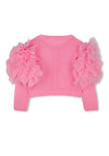 Billieblush Girls Tulle Sleeve Knit Cardigan, Pink