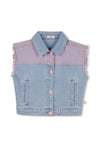Billieblush Girls Love Denim Sleeveless Vest, Blue