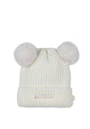 Billieblush Girls Knit Pom Pom Hat, Cream