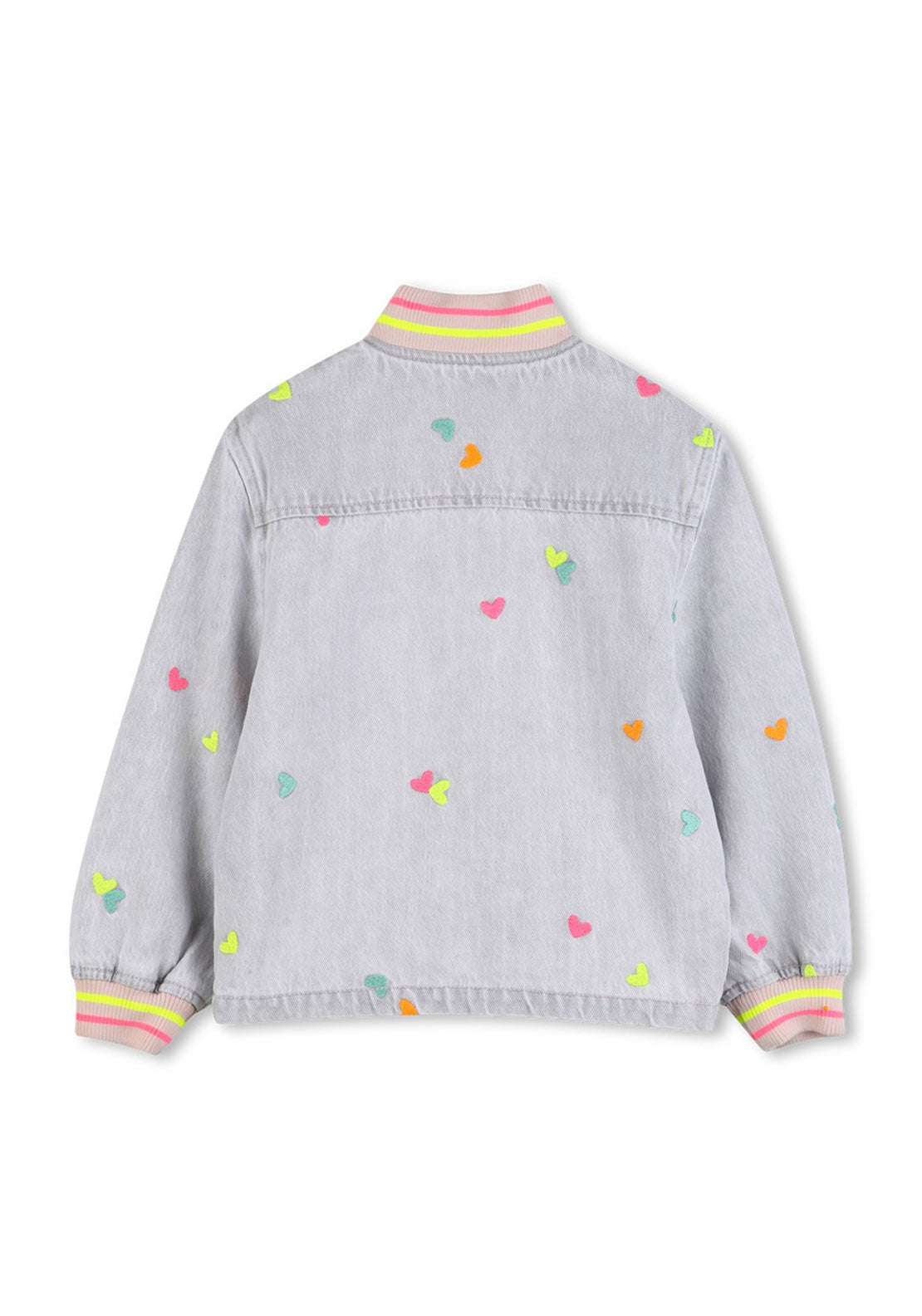 Billieblush Girls Embroidered Denim Jacket, Grey