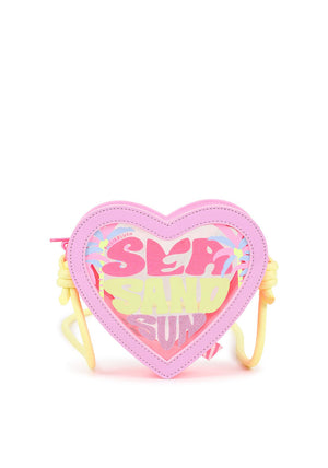 Billieblush Girls Heart Crossbody Bag, Pink Multi