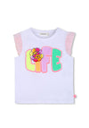 Billieblush Girls Life Tulle Short Sleeve Tee, White