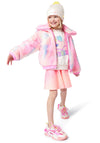 Billieblush Girls Faux Fur Long Sleeve Jacket, Pink