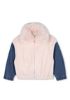 Billieblush Girls Love Denim Sleeve Jacket, Pink