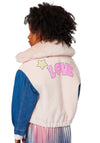 Billieblush Girls Love Denim Sleeve Jacket, Pink