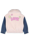 Billieblush Girls Love Denim Sleeve Jacket, Pink