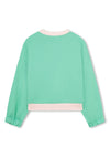 Billieblush Girls Love Slogan Long Sleeve Sweater, Green