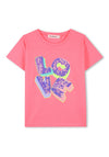 Billieblush Girls Love Short Sleeve Tee, Pink