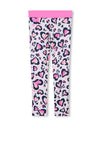 Billieblush Girls Leopard Hearts Sports Legging, Pink