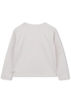 Billieblush Girls Sequin Long Sleeve Top, White