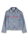 Billieblush Girls Stud Sequins Denim Jacket, Blue