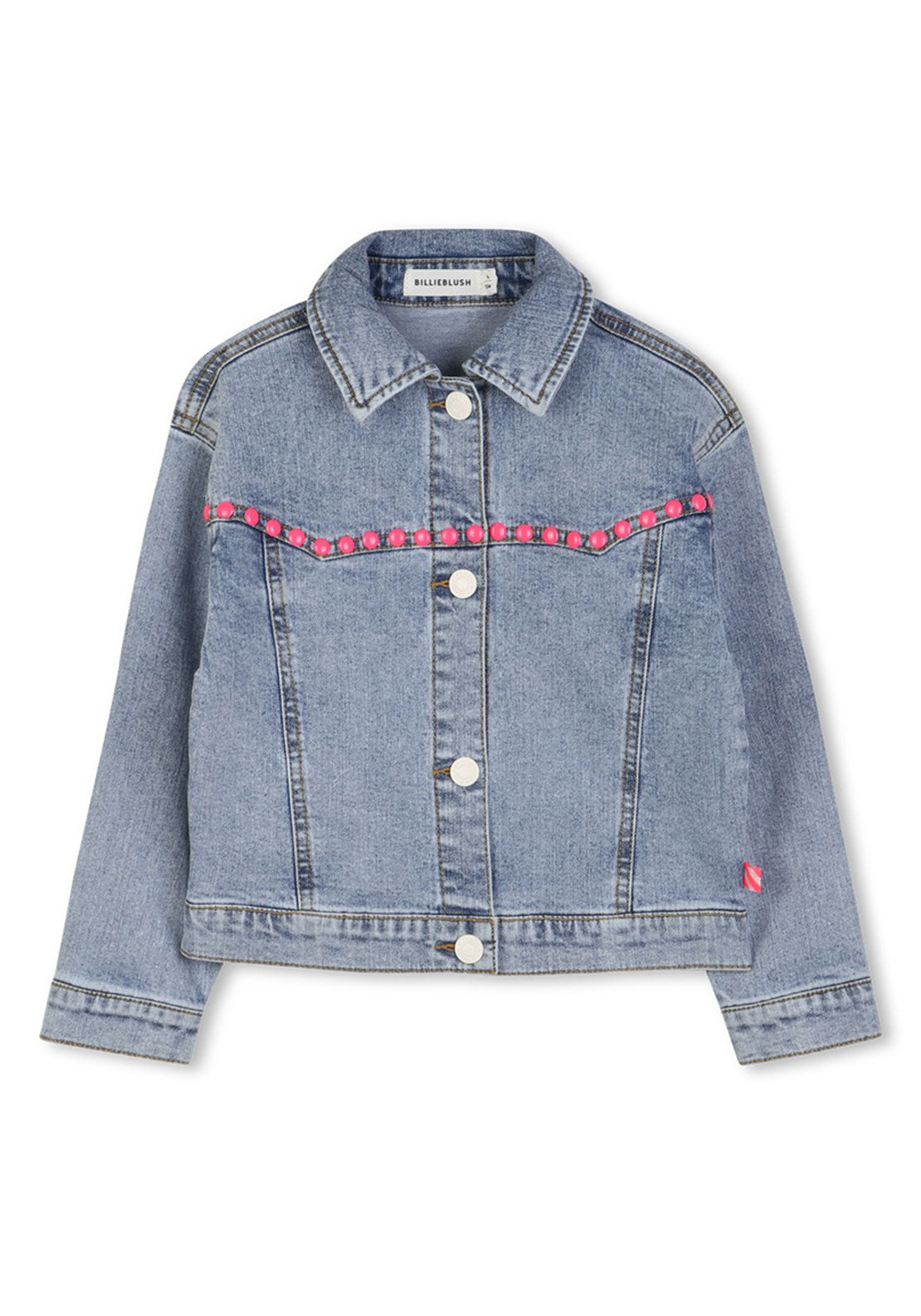 Billieblush Girls Stud Sequins Denim Jacket, Blue