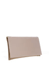 Bioeco by Arka Leather Patent Clutch Bag, Pink/Beige