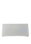 Bioeco by Arka Leather Patent Clutch Bag, Silver Glitter Shimmer