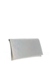 Bioeco by Arka Leather Patent Clutch Bag, Silver Glitter Shimmer