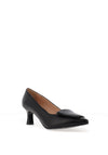 Bioeco by Arka Wide Fit Grained Leather Court heels, Black